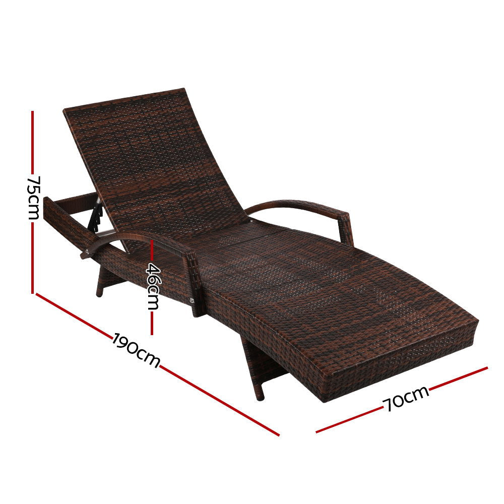 NNEDSZ Outdoor Sun Lounge - Brown