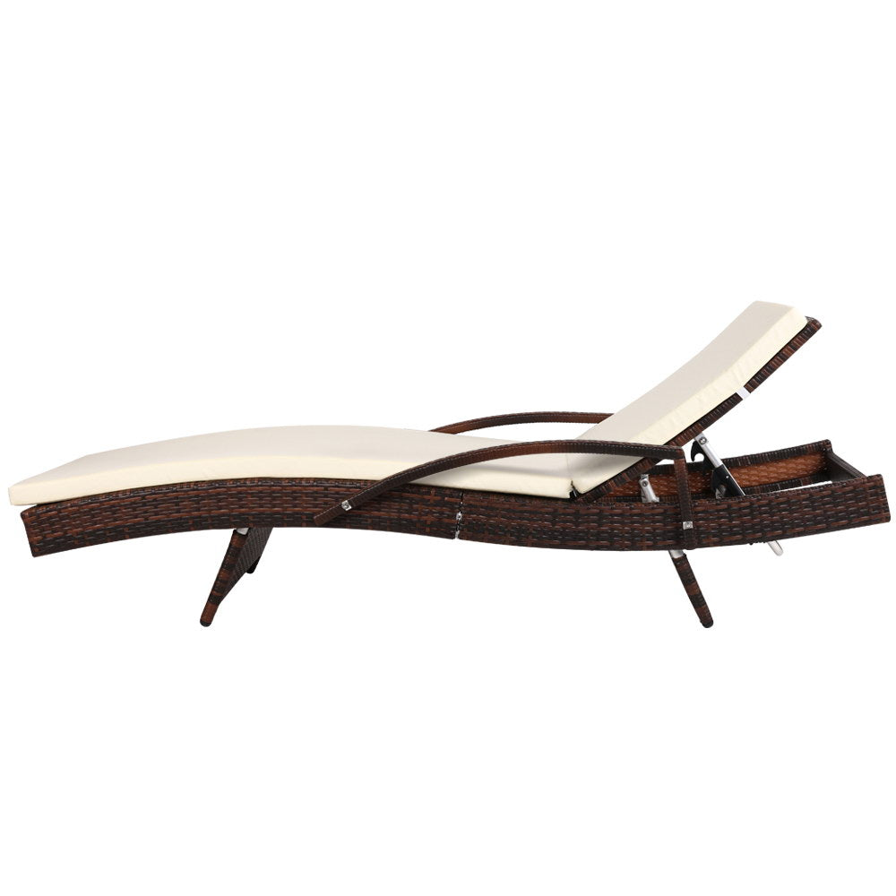 NNEDSZ Outdoor Sun Lounge - Brown