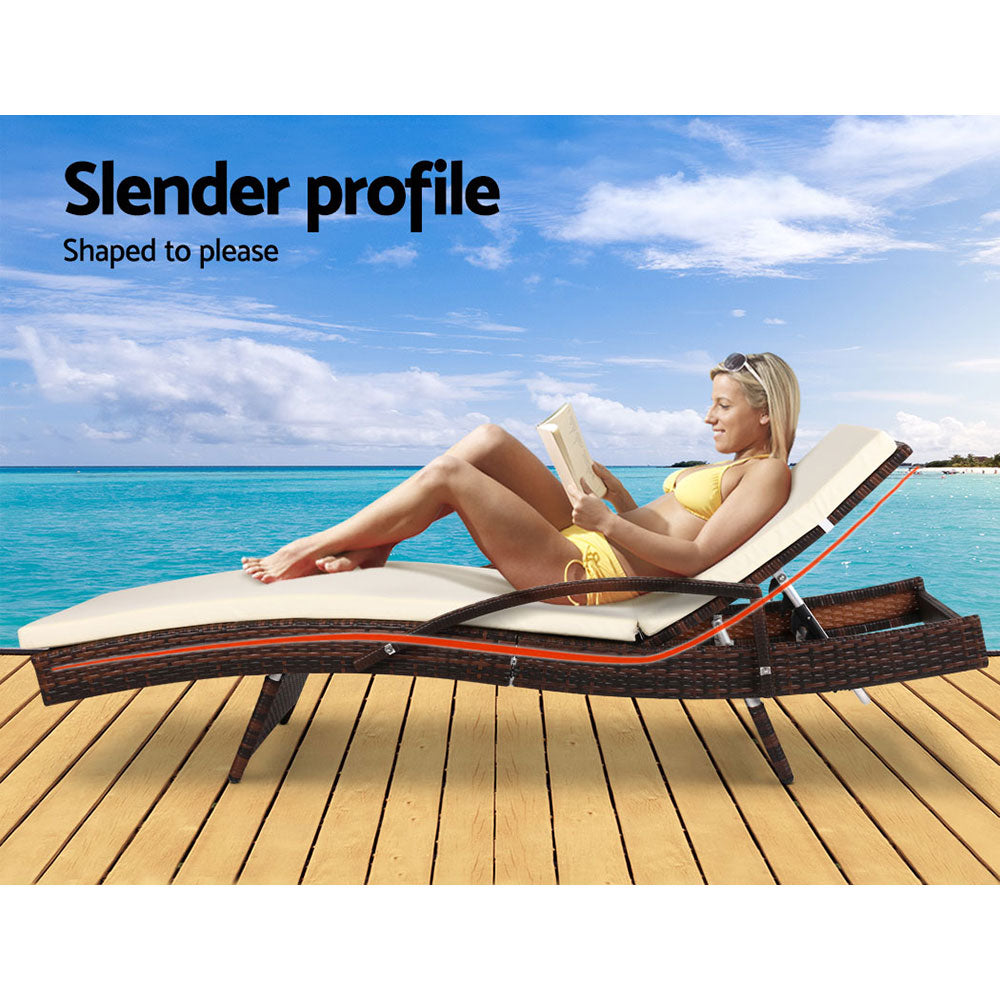 NNEDSZ Outdoor Sun Lounge - Brown