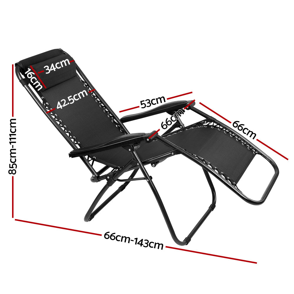 NNEDSZ Outdoor Portable Recliner - Black